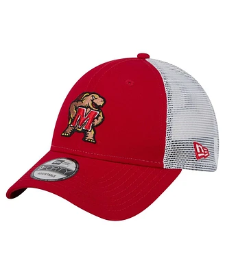 New Era Men's Red Maryland Terrapins Trucker 9FORTY Adjustable Hat