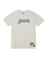 Mitchell & Ness Men's Cream Los Angeles Lakers Hardwood Classics T-Shirt