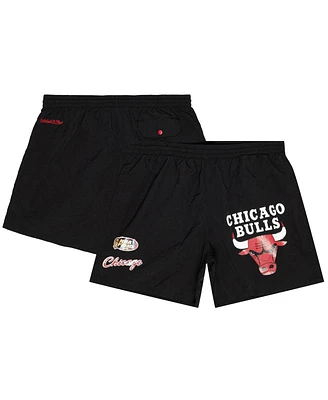 Mitchell & Ness Men's Black Chicago Bulls Woven Shorts