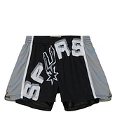 Mitchell & Ness Women's Black San Antonio Spurs Swingman Big Face 3.0 Basketball Shorts