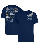 Jordan Men's Dak Prescott Navy Dallas Cowboys Shoe Schedule Graphic T-Shirt