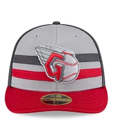 New Era Men's Gray/Red Cleveland Guardians 2025 Batting Practice Low Profile 59FIFTY Fitted Hat