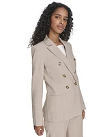 Calvin Klein Women's Windowpane Print Double Breasted Blazer