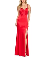 Crystal Doll Juniors' Satin Corset Gown & Gloves
