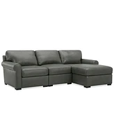 Radley Roll Arm 104" 3-Pc. Leather Sectional, Exclusively at Macy's