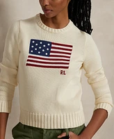 Polo Ralph Lauren Women's Flag Cotton Crewneck Sweater