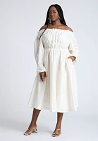 Eloquii Plus Off The Shoulder Ruffle Maxi Dress