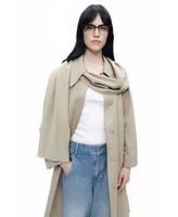 Nocturne Women's Shawl-Designed Trench Coat