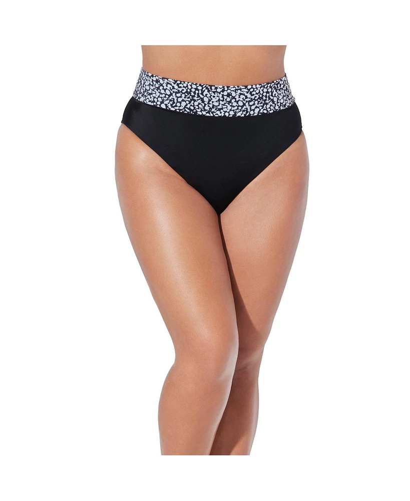 Swimsuits for All Plus High Waist Cheeky Shirred Brief