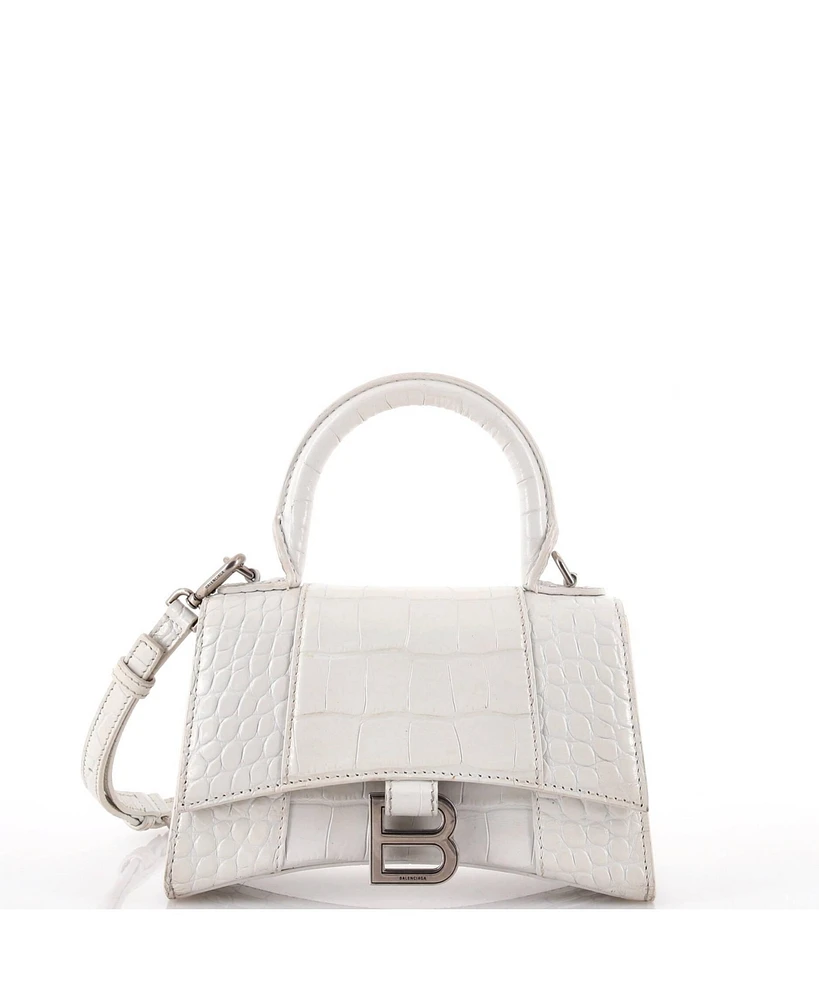 Pre-Owned Balenciaga Xs Hourglass Top Handle Bag Embossed Leather