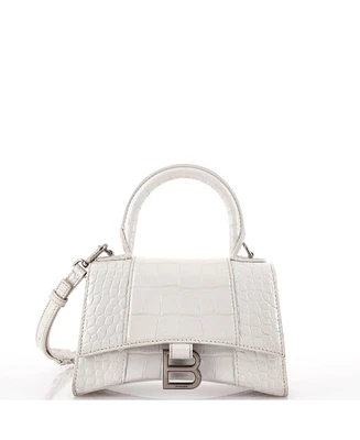 Pre-Owned Balenciaga Xs Hourglass Top Handle Bag Embossed Leather