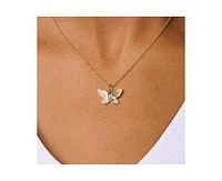 Butterfly Pendant Necklace in 14K Gold Over Sterling Silver