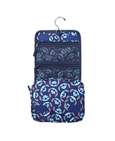 Disney Stitch Character Heads All-Over Print Blue 8.2" Folding Hanging Toiletry Kit