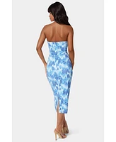 Bebe Women's Printed Front Cutout Midi
