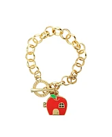 Hello Kitty Apple House Gold Locket Bracelet