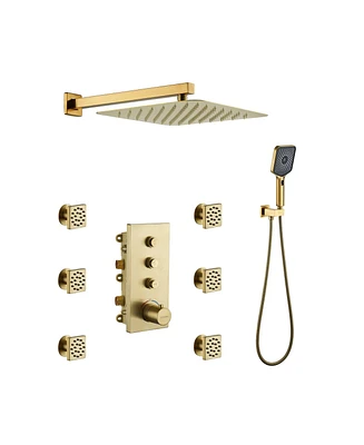 3-in-1 Thermostatic Shower System with Concealed Box Design - Easy Installation & Maximum Durability