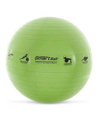 Prism Fitness 23" Smart Self-Guided Stability Exercise Ball w/13 Exercises Printed for Yoga, Pilates, Office Ball Chair and More, Green