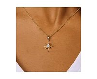 North Star Pendant Necklace in 14K Gold Over Sterling Silver