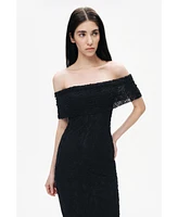 Nocturne Women's Off-The-Shoulder Lace Maxi Dress