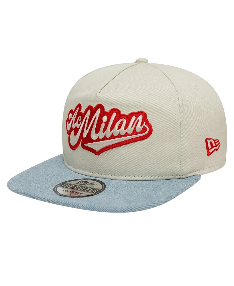 New Era Men's Tan Ac Milan Denim Golfer Snapback Hat