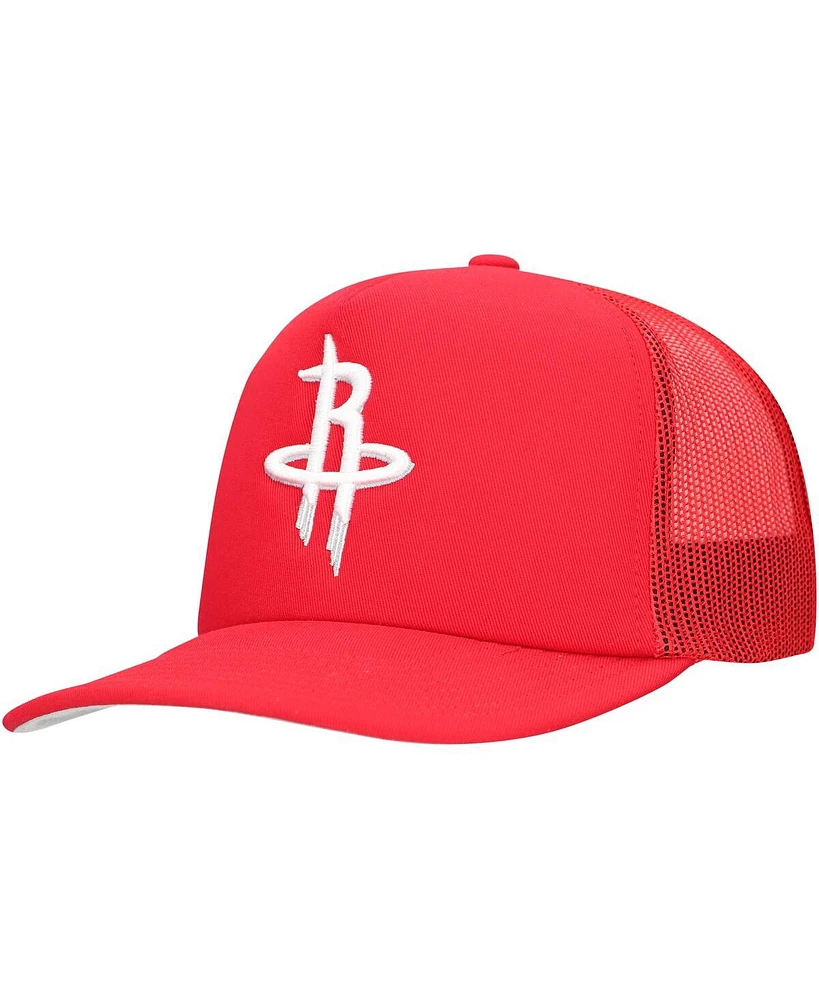 Mitchell & Ness Men's Red Houston Rockets Core Evergreen Otc Trucker Adjustable Hat