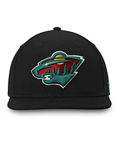 Fanatics Men's Black Minnesota Wild Core Fitted Hat