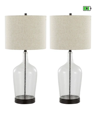 LumiSource Botella 28" Glass Table Lamp, Set of 2