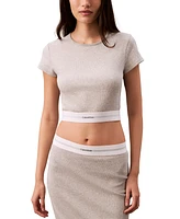 Calvin Klein Women's Ribbed Cropped Tee QS7349