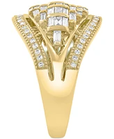 Effy Diamond Round & Baguette Curved Statement Ring (5/8 ct. t.w.) in 14k Gold