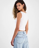Guess Women's Cowl-Neck Rika Sleeveless Crop Top