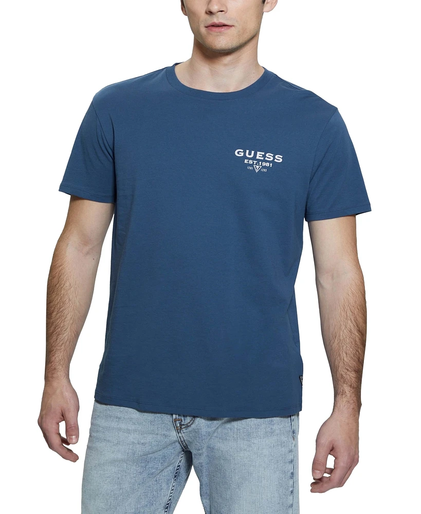 Guess Men's Relaxed Fit Short Sleeve Crewneck Logo T-Shirt