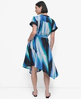 Dkny Women's Short-Sleeve Asymmetric Midi Dress