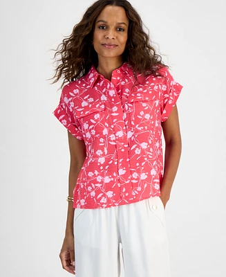 I.n.c. International Concepts Petite Cap-Sleeve Top, Exclusively at Macy's
