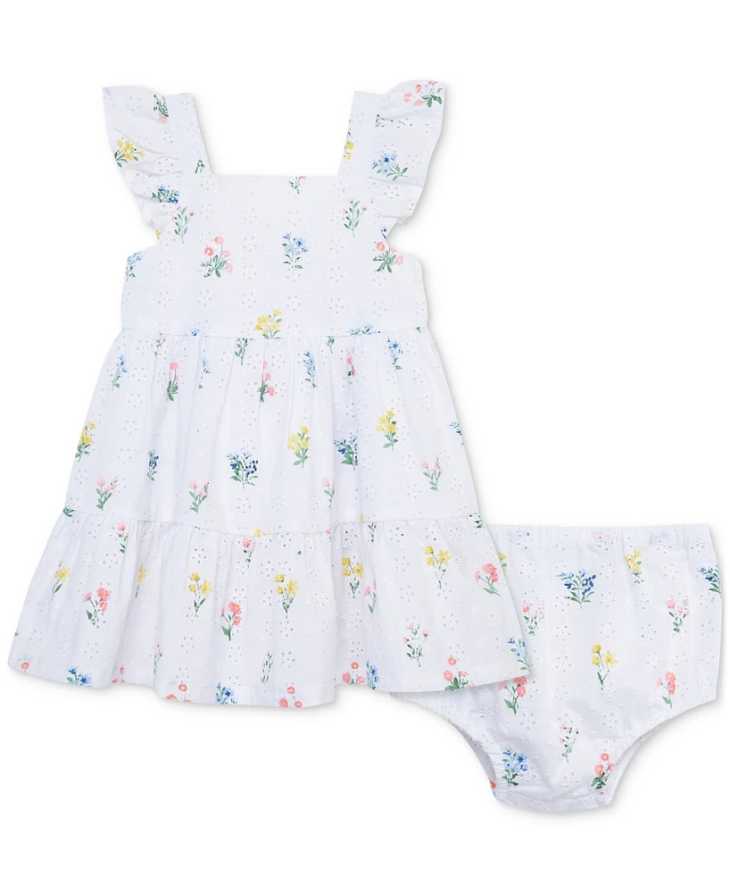 Little Me Baby Girls 2-Pc. Garden Embroidered Eyelet Floral Sundress & Panty Set