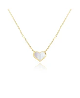 The Lovery Mother of Pearl Single Heart Necklace 14K Gold