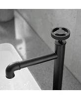 Industry Style Single Handle Single Hole Vessel Sink Faucet in Matte Black