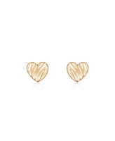 The Lovery Scribble Heart Stud Earrings 14K Rose Gold