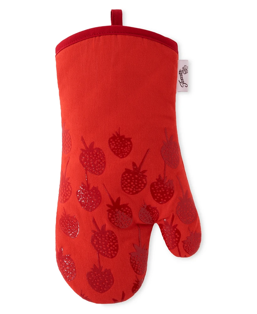 Fiesta Falling Strawberries Cotton Oven Mitt, 7" x 13"