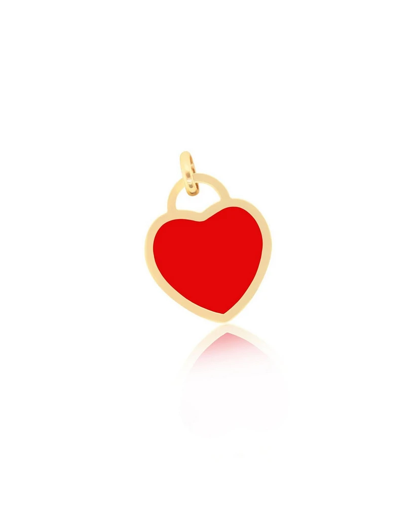 The Lovery Coral Heart Padlock Charm millimeters