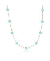 The Lovery Turquoise Heart Station Necklace 14K Gold