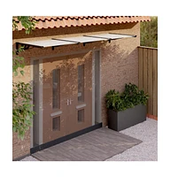 Door Canopy and Transparent 141.1"x35.4" Polycarbonate