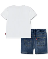 Levi's Baby Graphic T-Shirt & Denim Shorts, 2 Piece Set