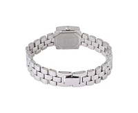 Peugeot Womens 20mm Silver-Tone Square Case Watch-Midnight Black Dial