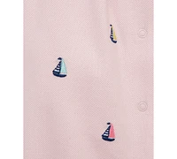 Little Me Baby Girls 2-Pc. Embroidered Sailboat Romper & Headband Set