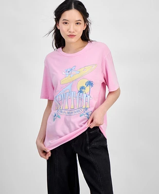 Disney Juniors' Stitch Ohana Surf Graphic T-Shirt