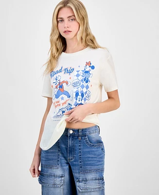 Disney Juniors' Usa Road Trip Graphic-Print Crewneck Tee