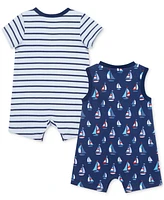 Little Me Baby Boys Sailboats Rompers, Pack of 2