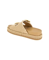 BCBGeneration Women's Bexxi Double Buckle Raffia Footbed Sandals