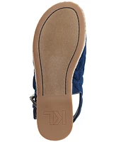 Karl Lagerfeld Paris Women's Charlay Studs Ankle-Strap Espadrille Flat Sandals