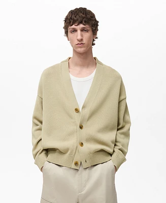 Mango Men's Knitted Cotton Cardigan